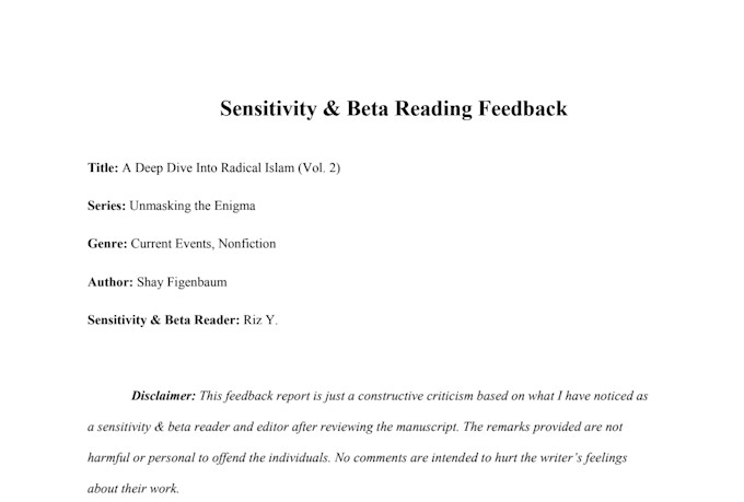 do cultural sensitivity and beta reading of your fiction manuscript